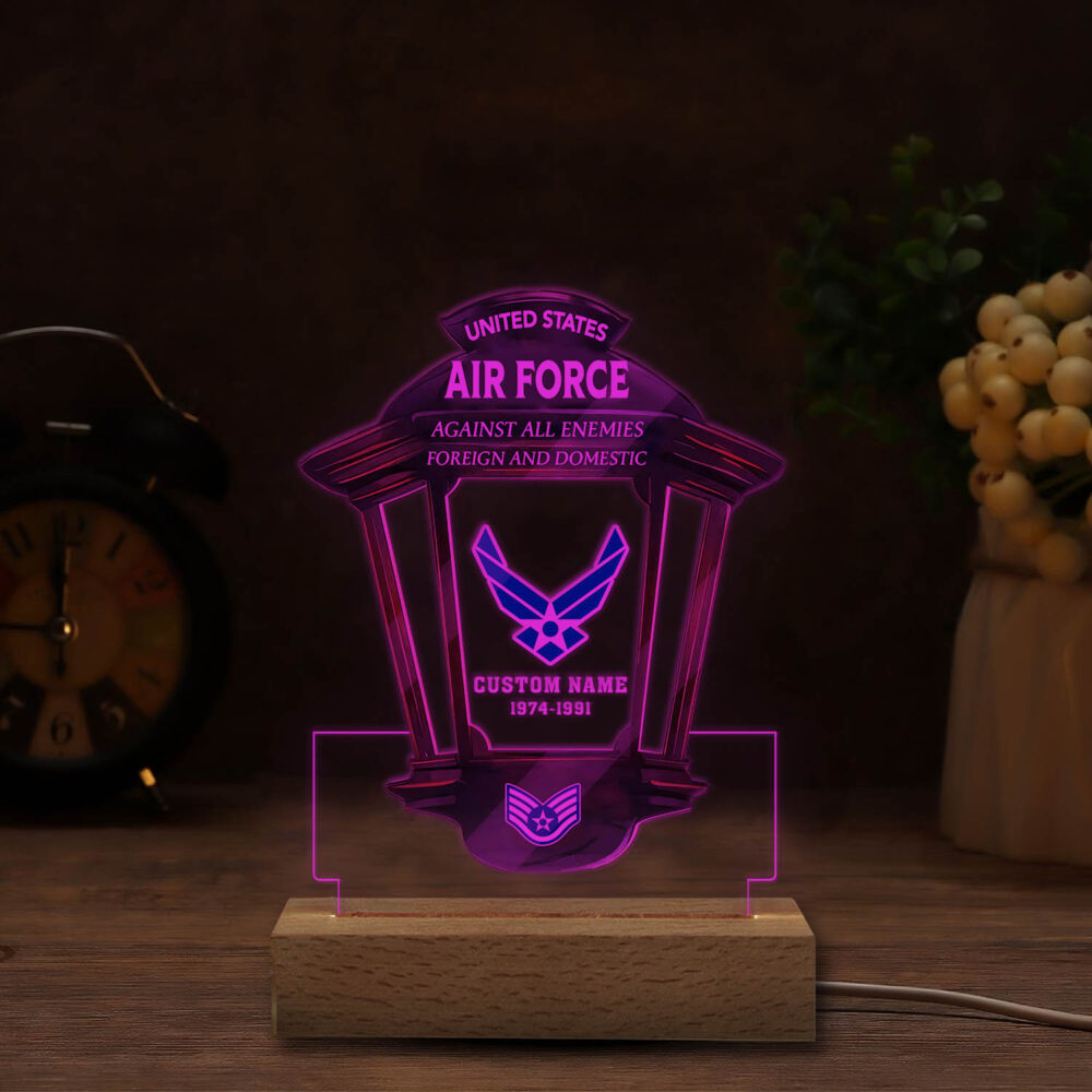 US Air Force , Aim High … Fly-Fight-Win - Personalized Led Lamp - Image 4