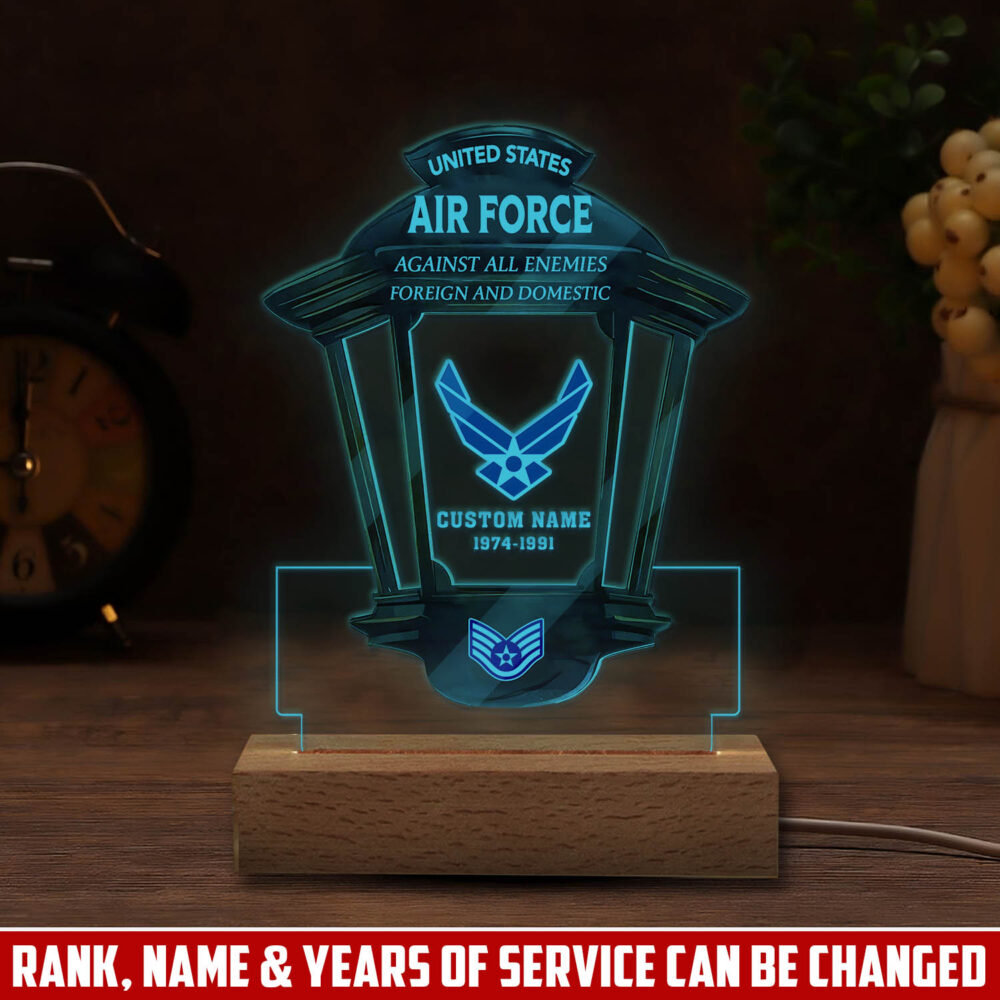 US Air Force , Aim High … Fly-Fight-Win - Personalized Led Lamp