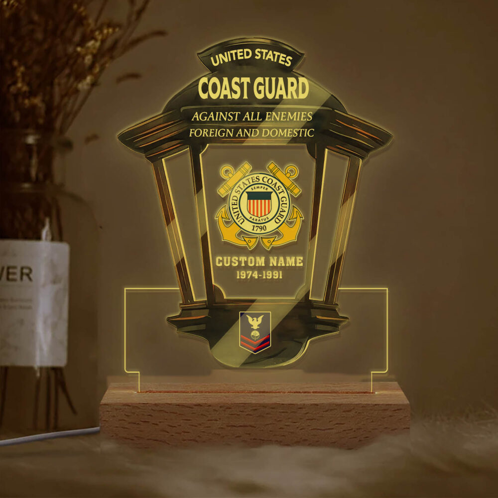 US Coast Guard, Born Ready - Personalized Led Lamp - Image 2