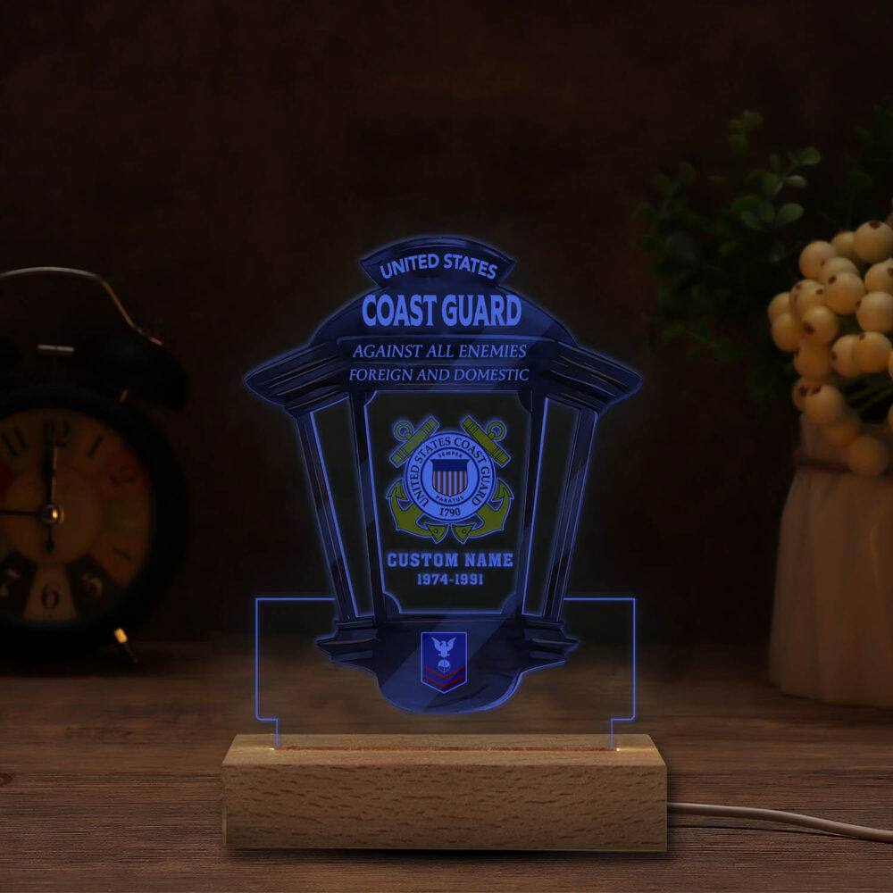 US Coast Guard, Born Ready - Personalized Led Lamp - Image 4