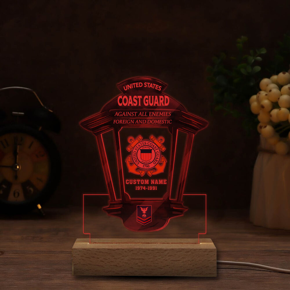 US Coast Guard, Born Ready - Personalized Led Lamp - Image 6