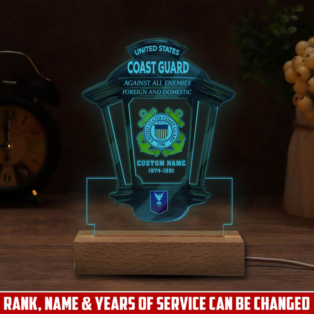 US Coast Guard, Born Ready - Personalized Led Lamp