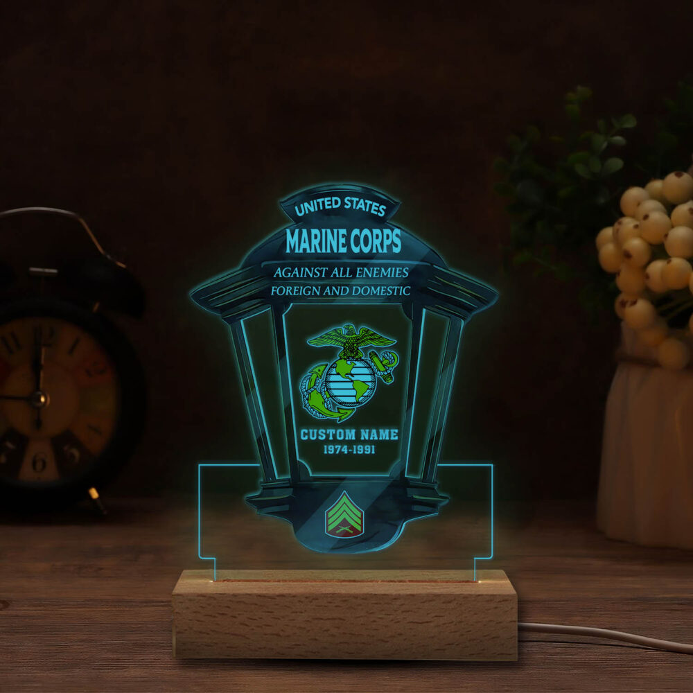 US Marine Corps, E 3 Marines Lance Corporal - Personalized Led Lamp - Image 4
