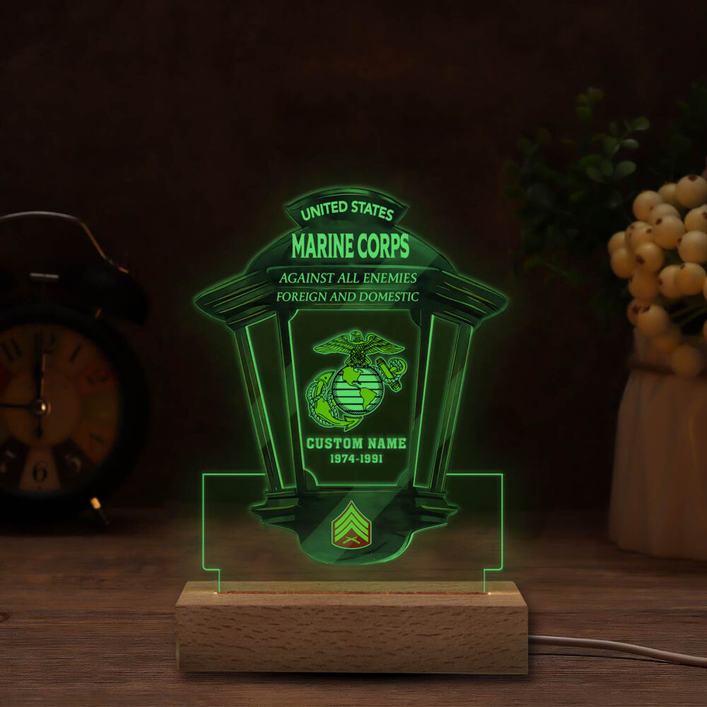 US Marine Corps, E 3 Marines Lance Corporal - Personalized Led Lamp - Image 5