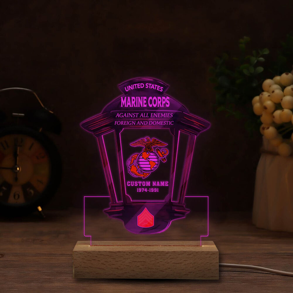 US Marine Corps, E 3 Marines Lance Corporal - Personalized Led Lamp - Image 6