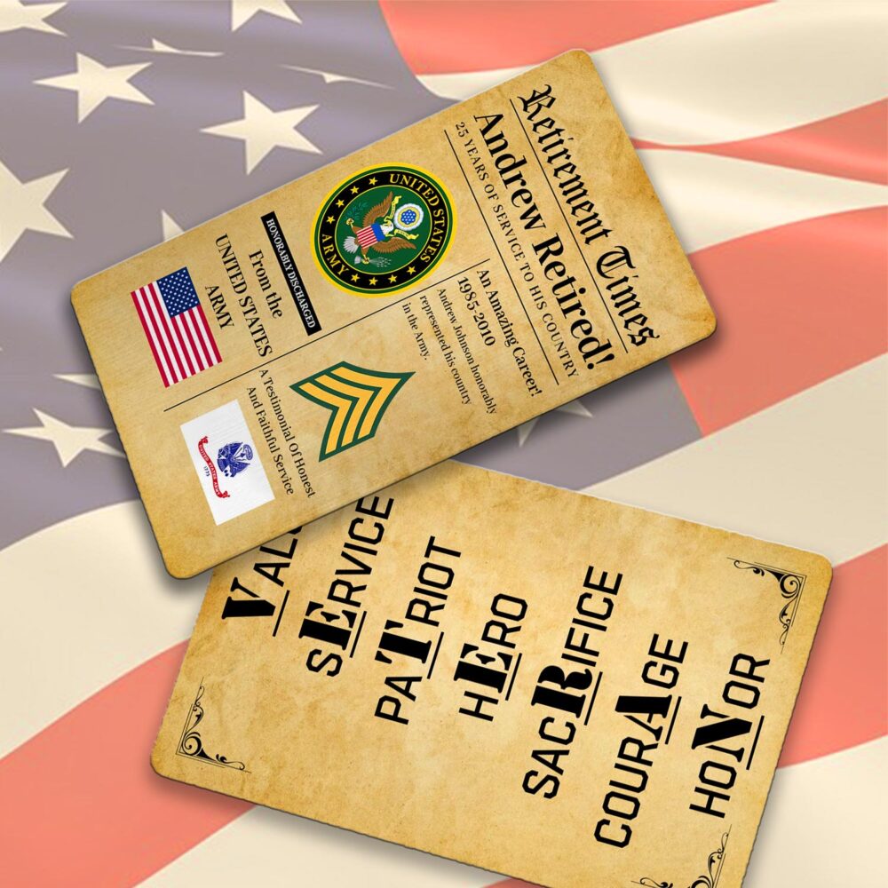 US Army, W 4 Army Chief Warrant Officer 4 - Printed Metal Card - Image 2