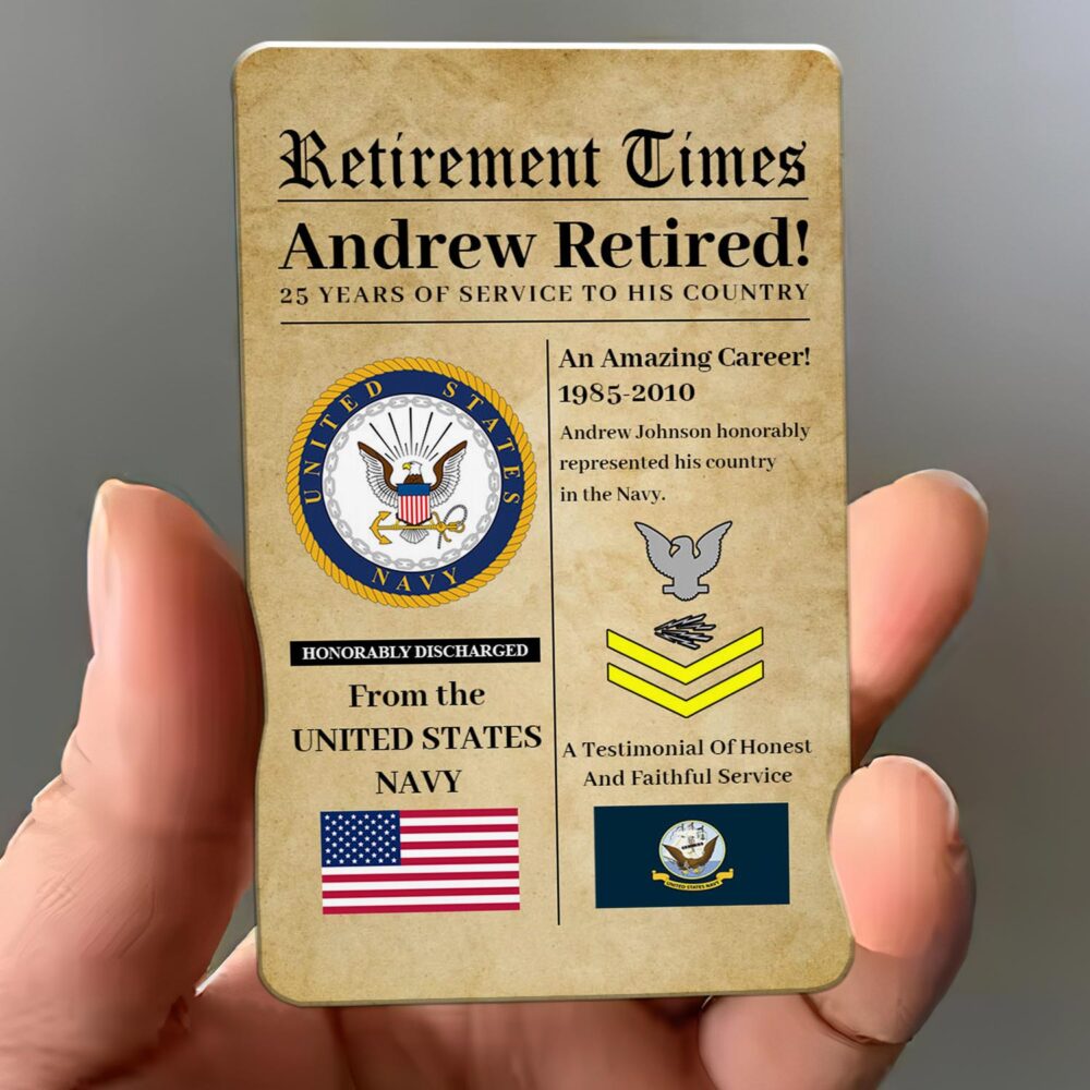 US Navy, No One Gets Left Behind - Printed Metal Card - Image 3