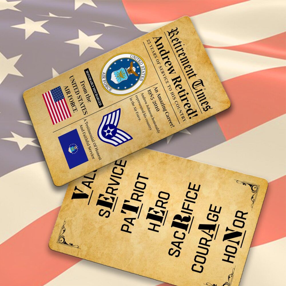 US Air Force , E 4 Air Force Sergeant - Printed Metal Card - Image 2