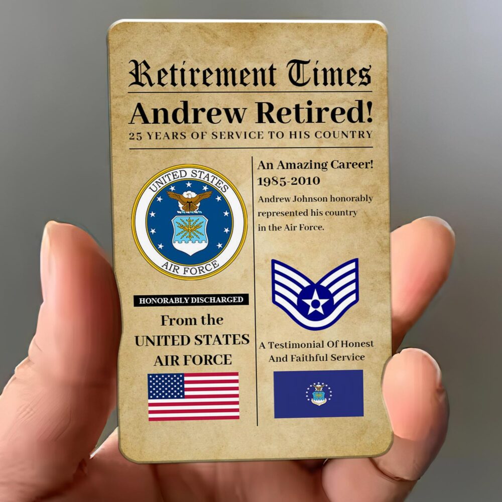 US Air Force , E 4 Air Force Sergeant - Printed Metal Card - Image 3