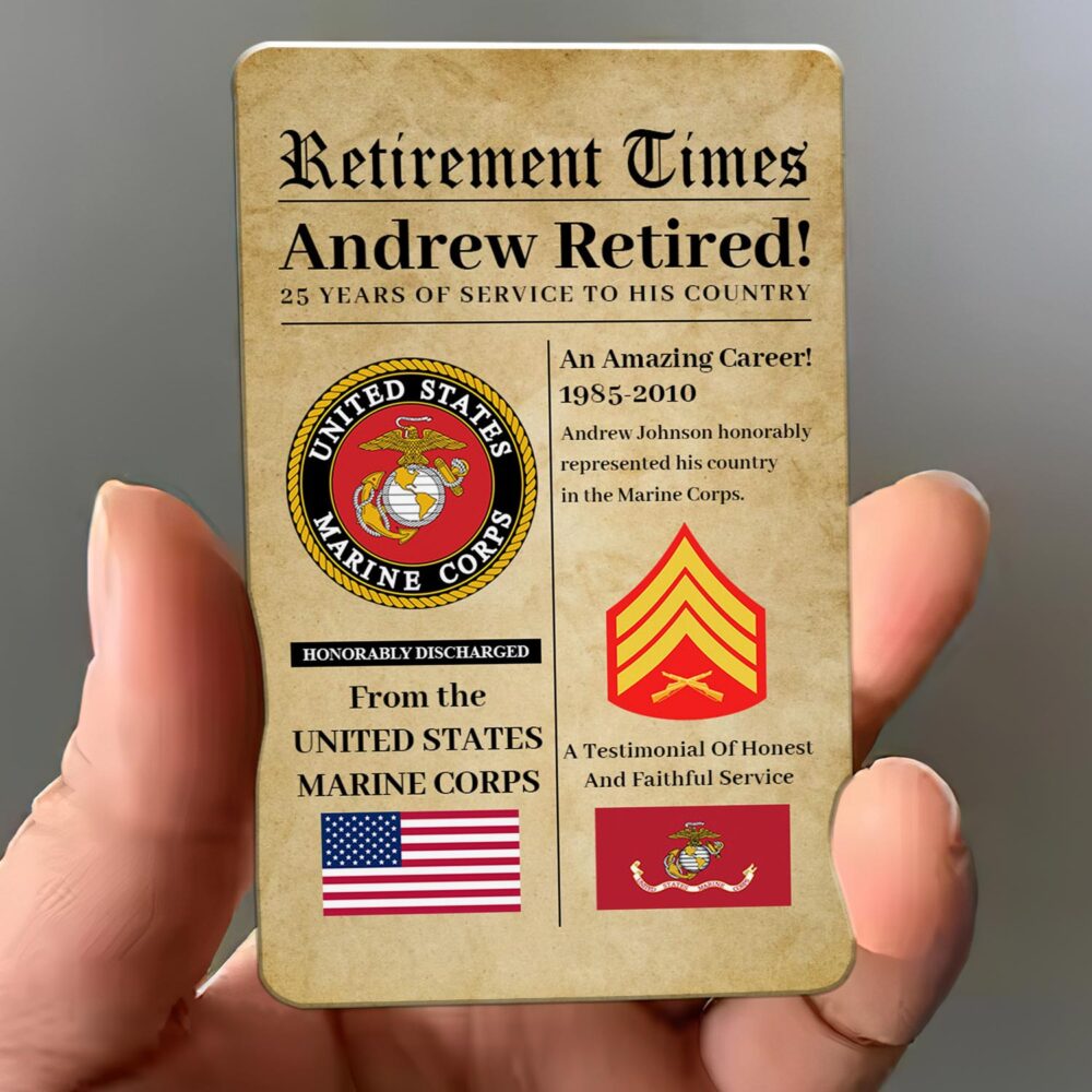 US Marine Corps, W 3 Marines Chief Warrant Officer 3 - Printed Metal Card - Image 3