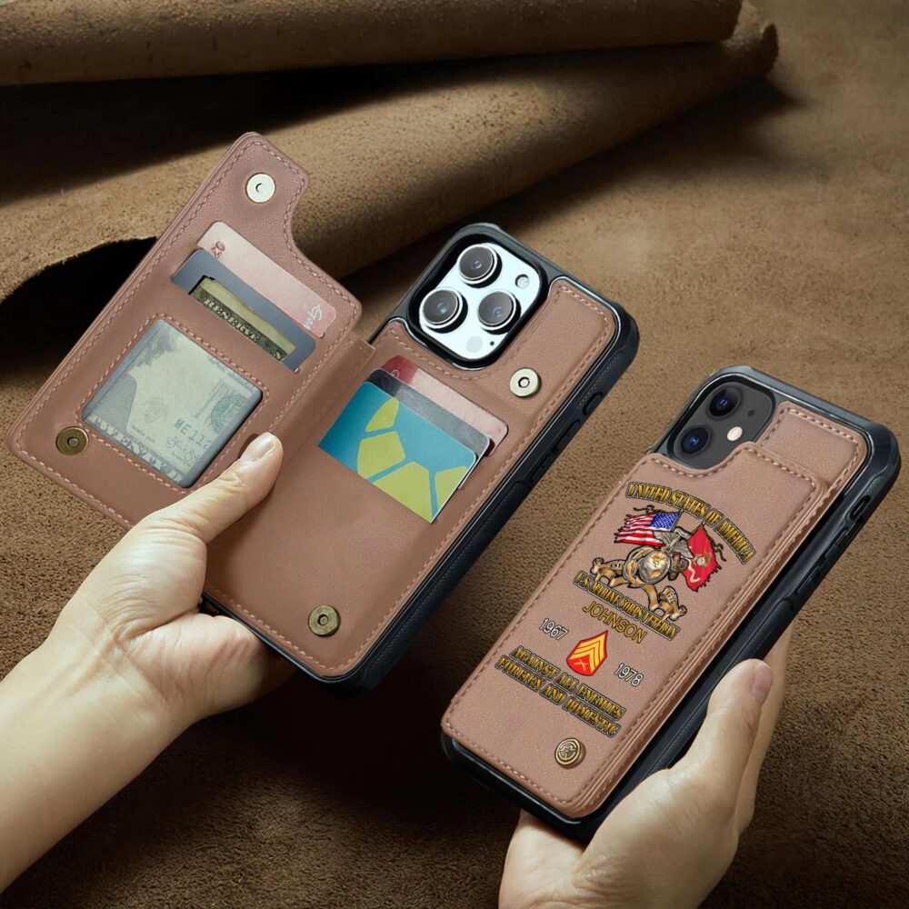 US Marine Corps, W 3 Marines Chief Warrant Officer 3 - Leather Flip Phone Case - Image 2