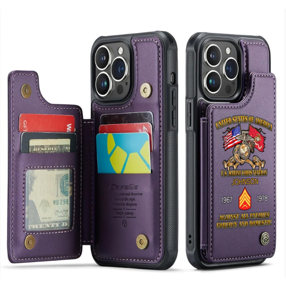 US Marine Corps, W 3 Marines Chief Warrant Officer 3 - Leather Flip Phone Case - Image 6