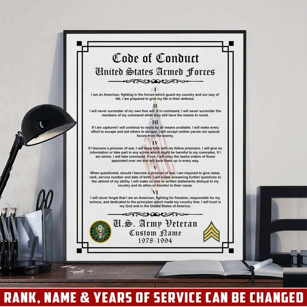 US Army, E 4 Army Specialist - Poster 10x8in