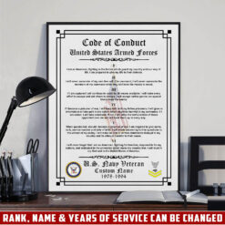 US Navy, Honor The Fallen - Poster With Frame 10x8in (Recommended)