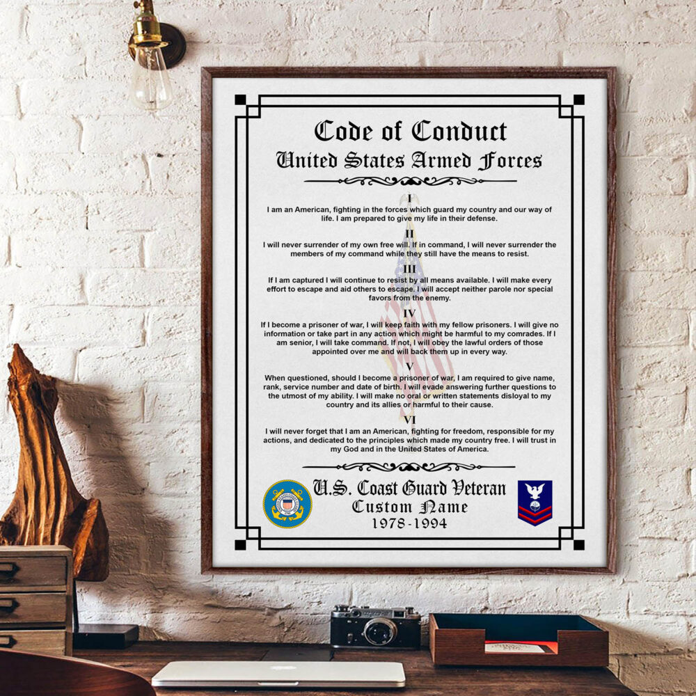 US Coast Guard, Born Ready - Poster With Frame 16x12in (Recommended) - Image 2