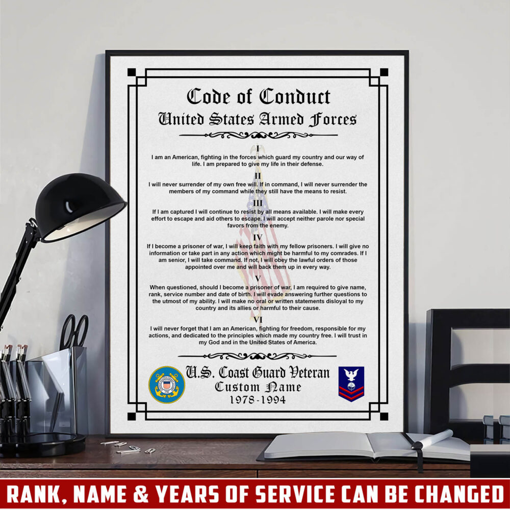 US Coast Guard, Born Ready - Poster With Frame 16x12in (Recommended)