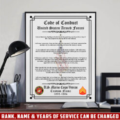 US Marine Corps, E 8 Marines First Sergeant - Poster With Frame 10x8in (Recommended)