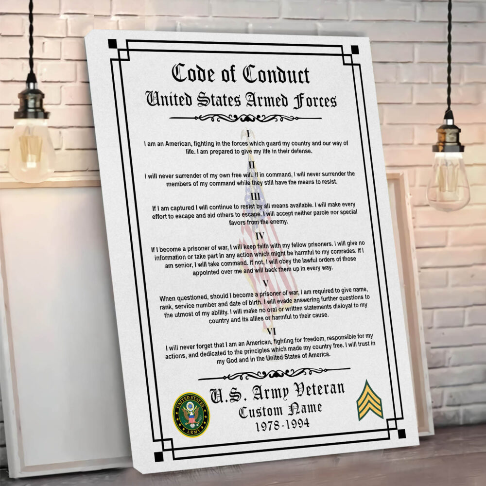 US Army, E 5 Army Specialist - Canvas (With Frame) 10x8in - Image 3