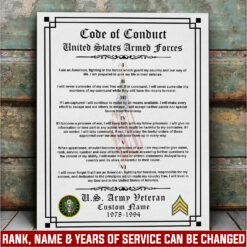 US Army, E 5 Army Specialist - Canvas (With Frame) 10x8in