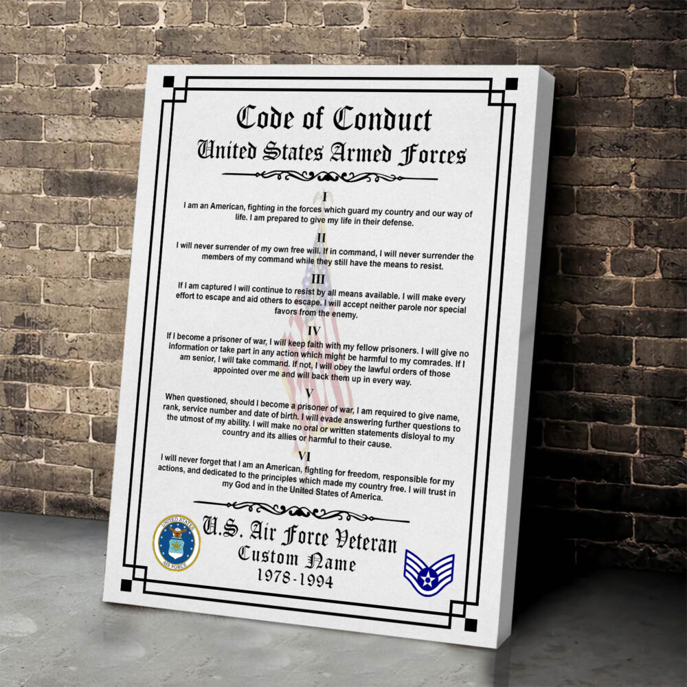US Air Force, E 4 Air Force Sergeant - Canvas (With Frame) 20x16in - Image 2