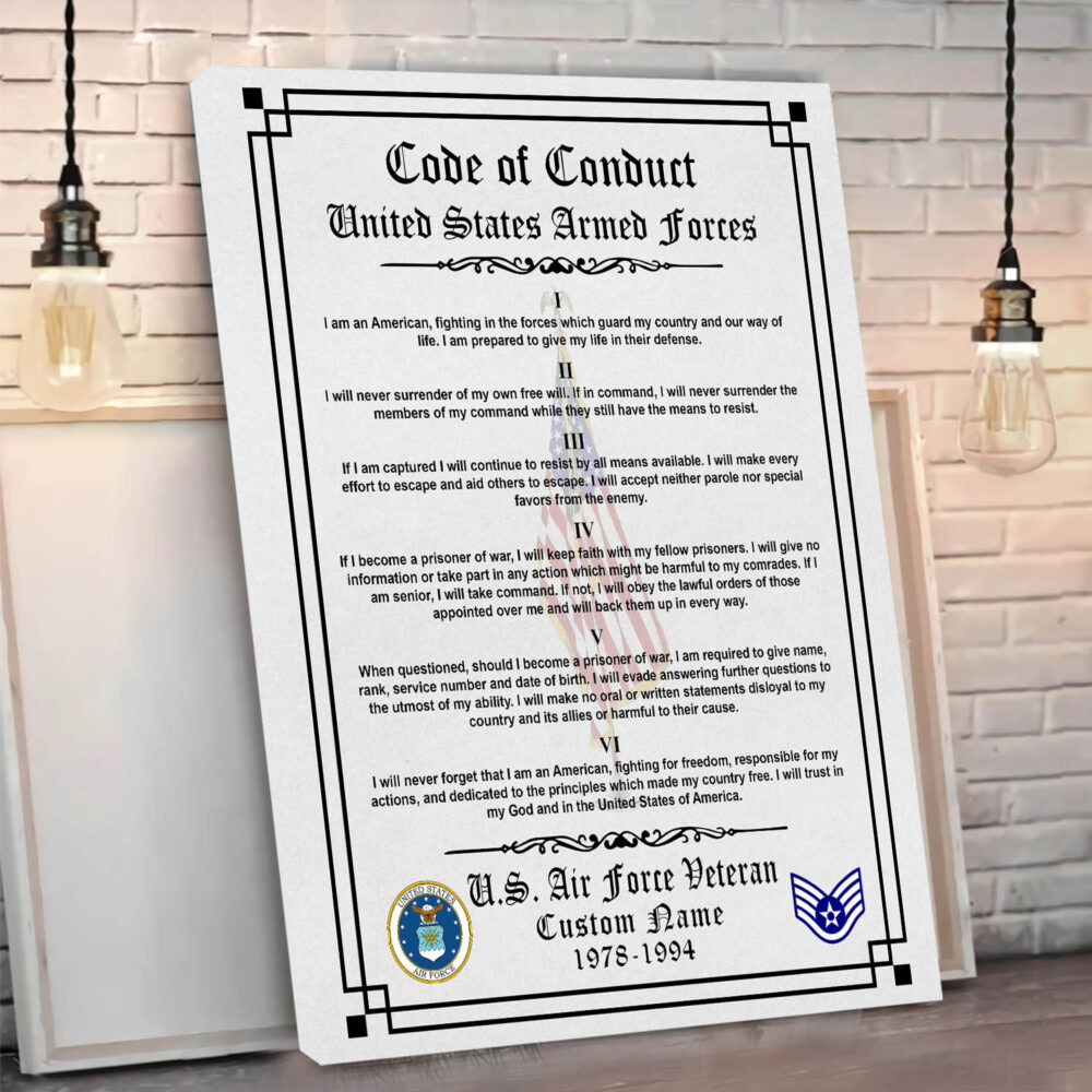 US Air Force, E 4 Air Force Sergeant - Canvas (With Frame) 20x16in - Image 3