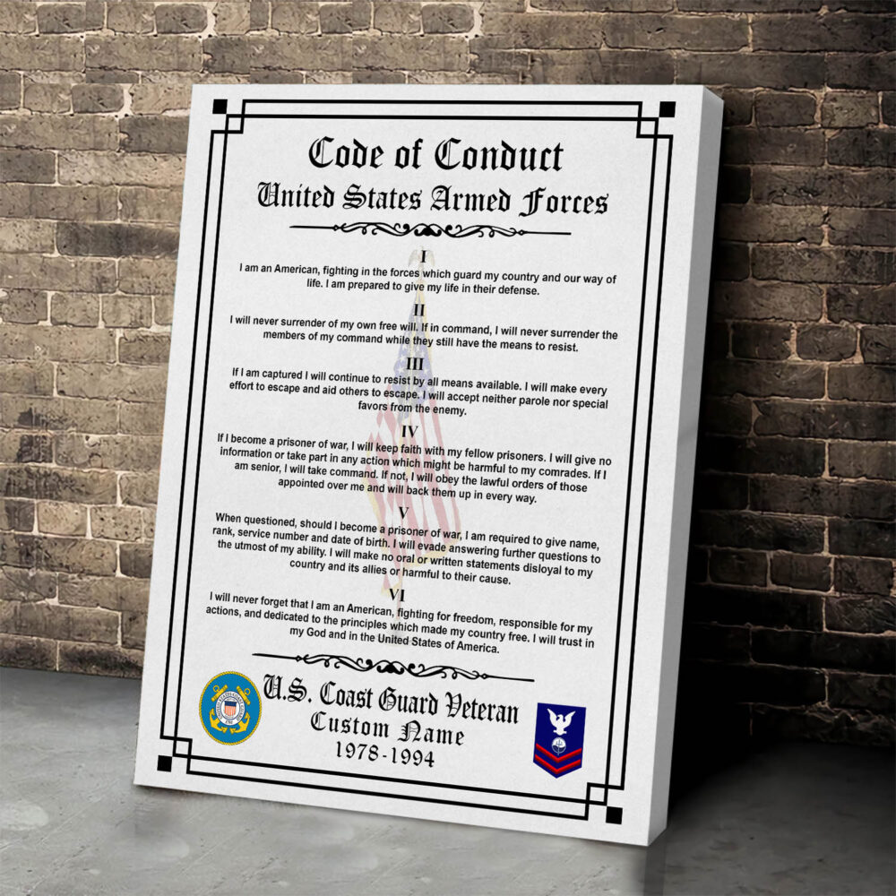 US Coast Guard, All Gave Some, Some Gave All - Canvas (With Frame) 20x16in - Image 2