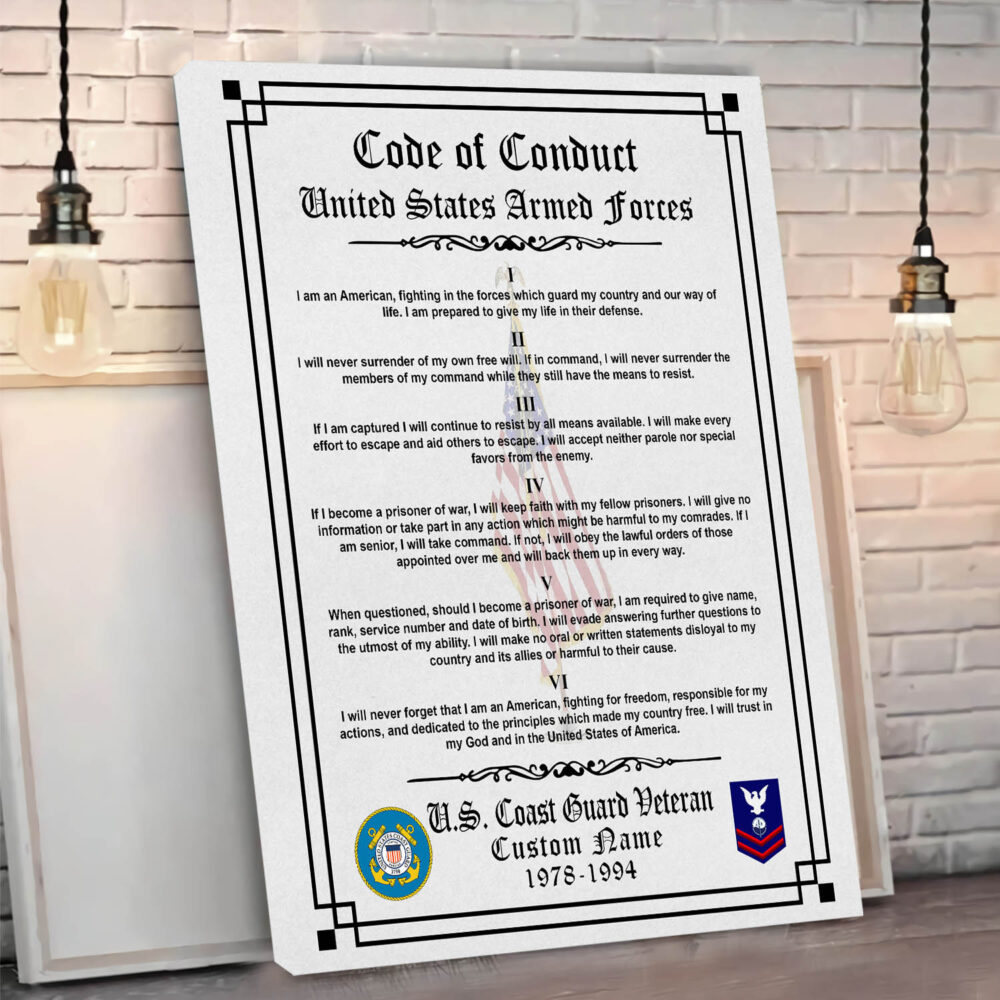 US Coast Guard, All Gave Some, Some Gave All - Canvas (With Frame) 20x16in - Image 3