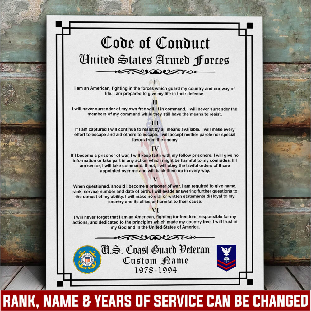 US Coast Guard, All Gave Some, Some Gave All - Canvas (With Frame) 20x16in