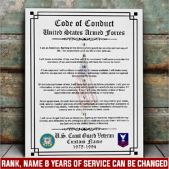 US Coast Guard, E 7 Red - Canvas (With Frame) 10x8in