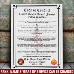 US Marine Corps, E 7 Marines Gunnery Sergeant - Canvas (With Frame) 10x8in