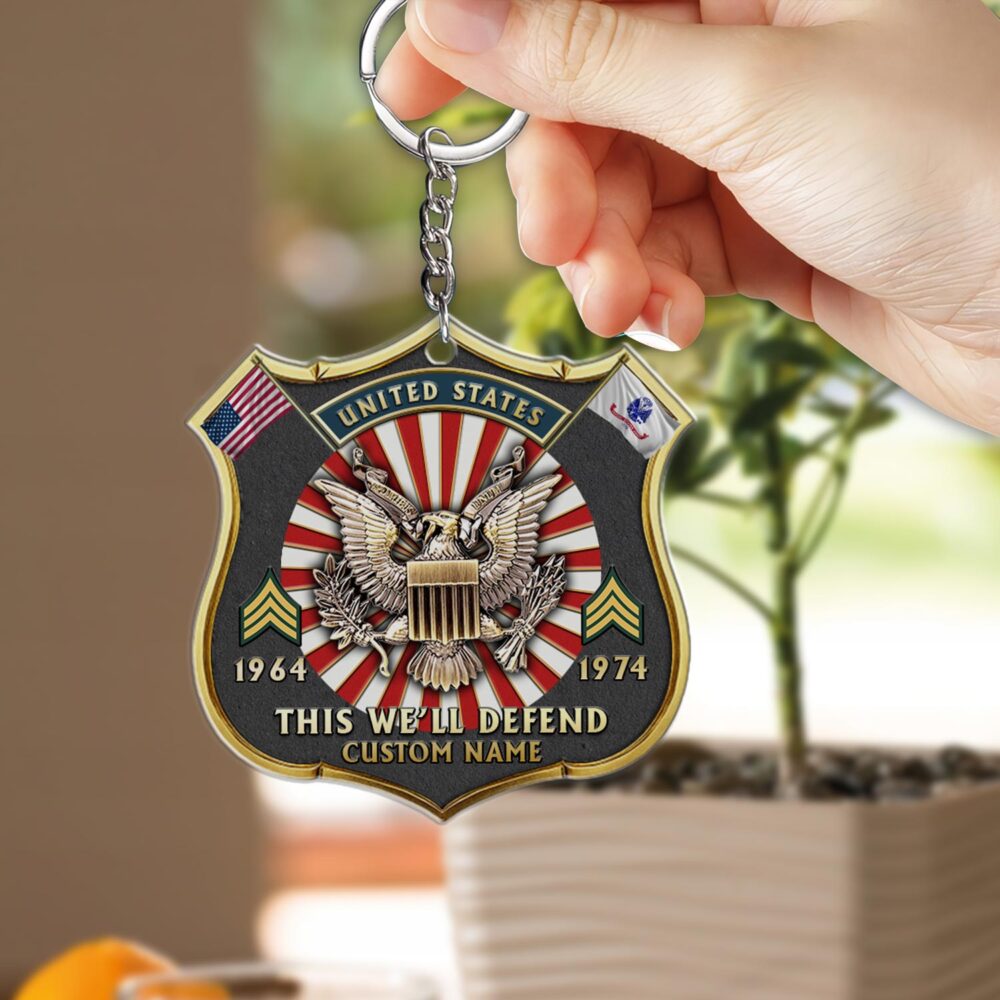 US Army, E 5 Army Sergeant - Acrylic Keychain - Image 2