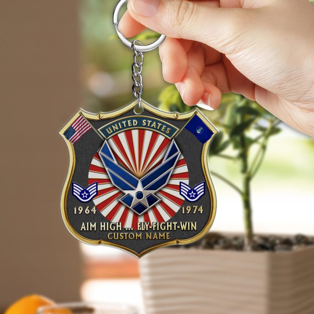US Air Force, Land Of The Free, Because Of The Brave - Acrylic Keychain - Image 2