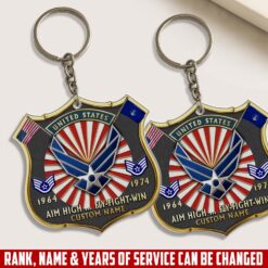 US Air Force, Land Of The Free, Because Of The Brave - Acrylic Keychain