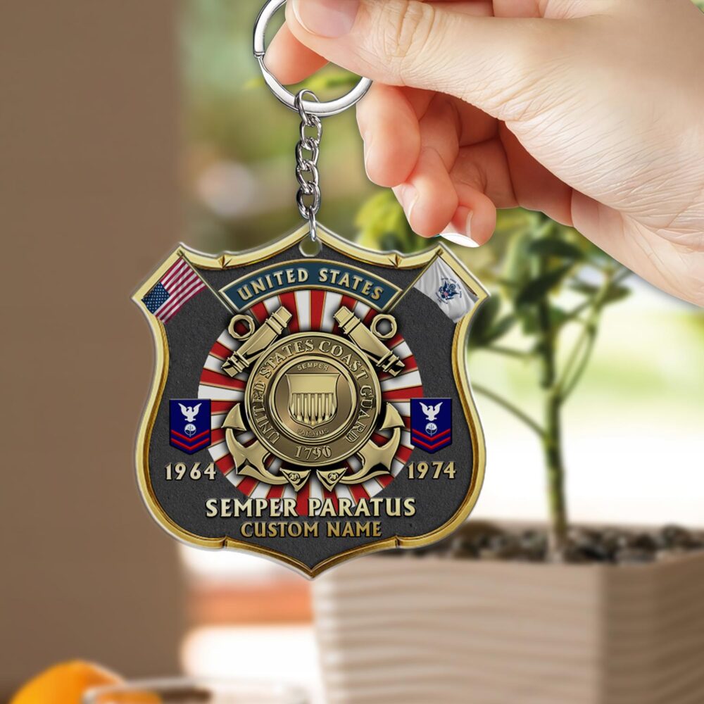 US Coast Guard, Freedom Over Fear - Acrylic Keychain - Image 2