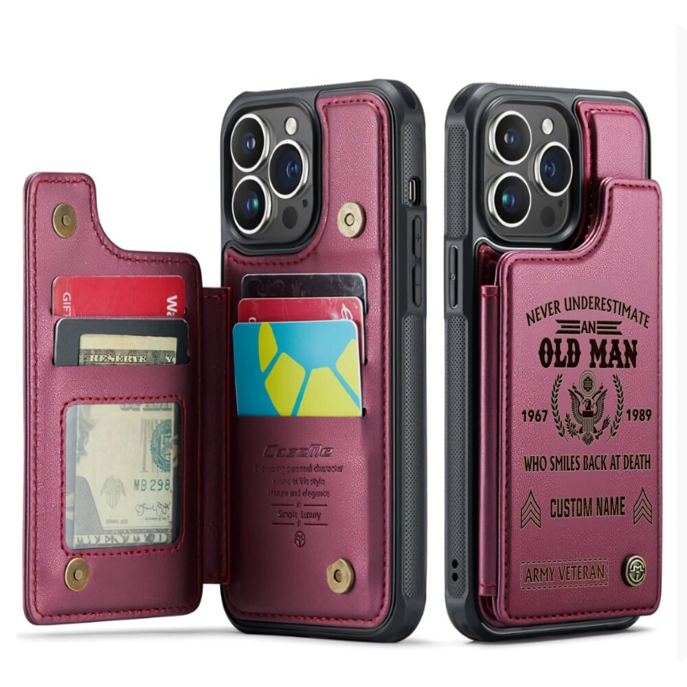 US Army, O 3 Army Captain - Leather Flip Phone Case - Image 4