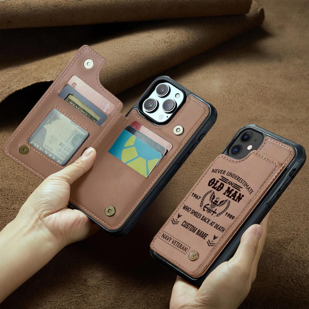 US Navy, Freedom Isn't Free - Leather Flip Phone Case - Image 2