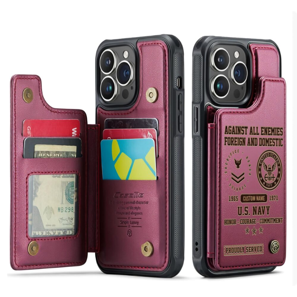 US Navy, The Sea is Ours - Leather Flip Phone Case - Image 4