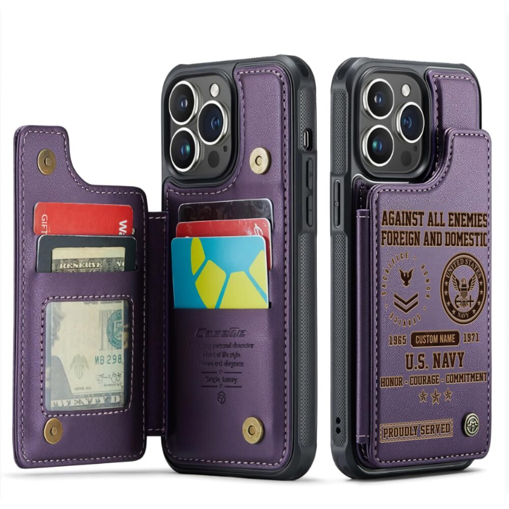 US Navy, The Sea is Ours - Leather Flip Phone Case - Image 6