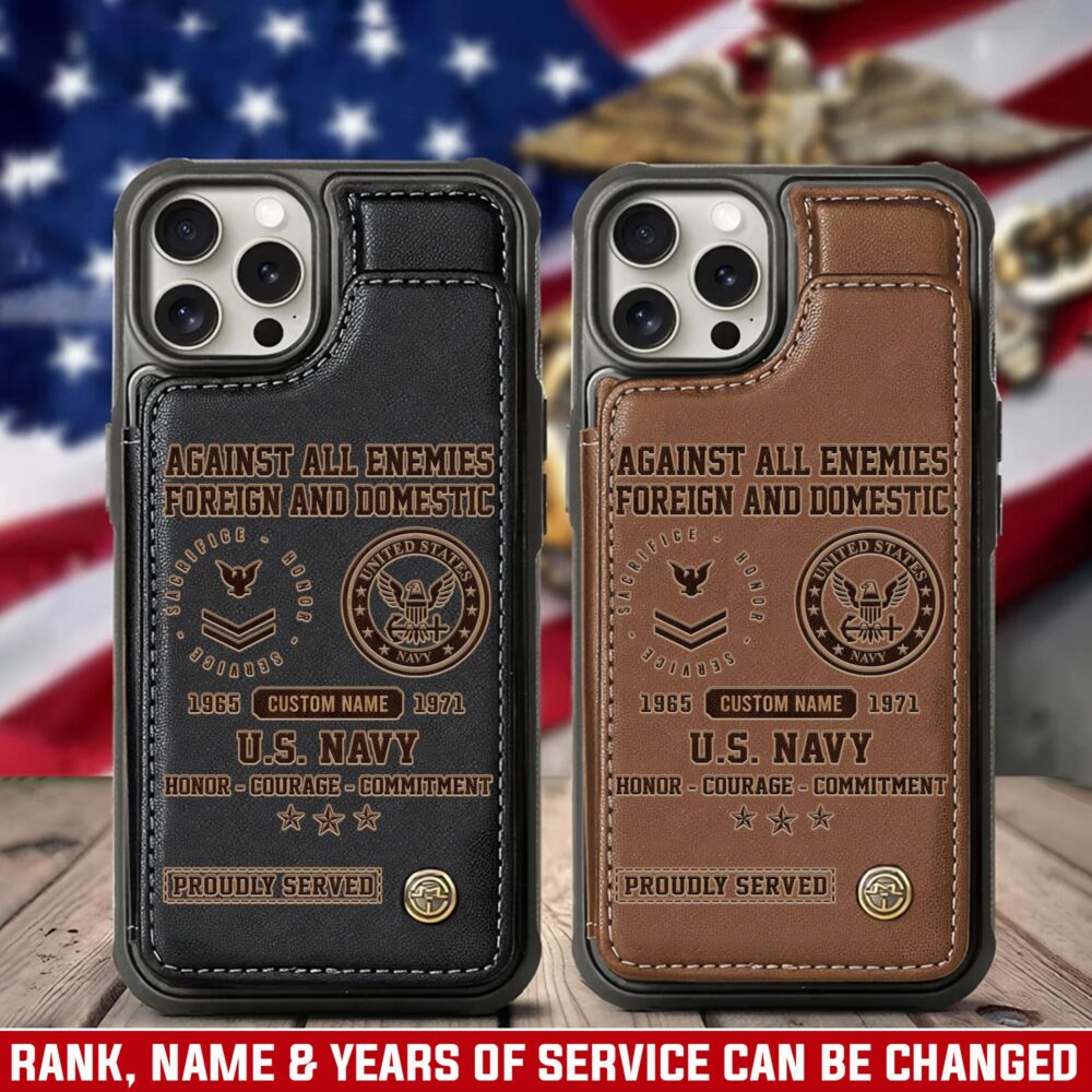 US Navy, The Sea is Ours - Leather Flip Phone Case