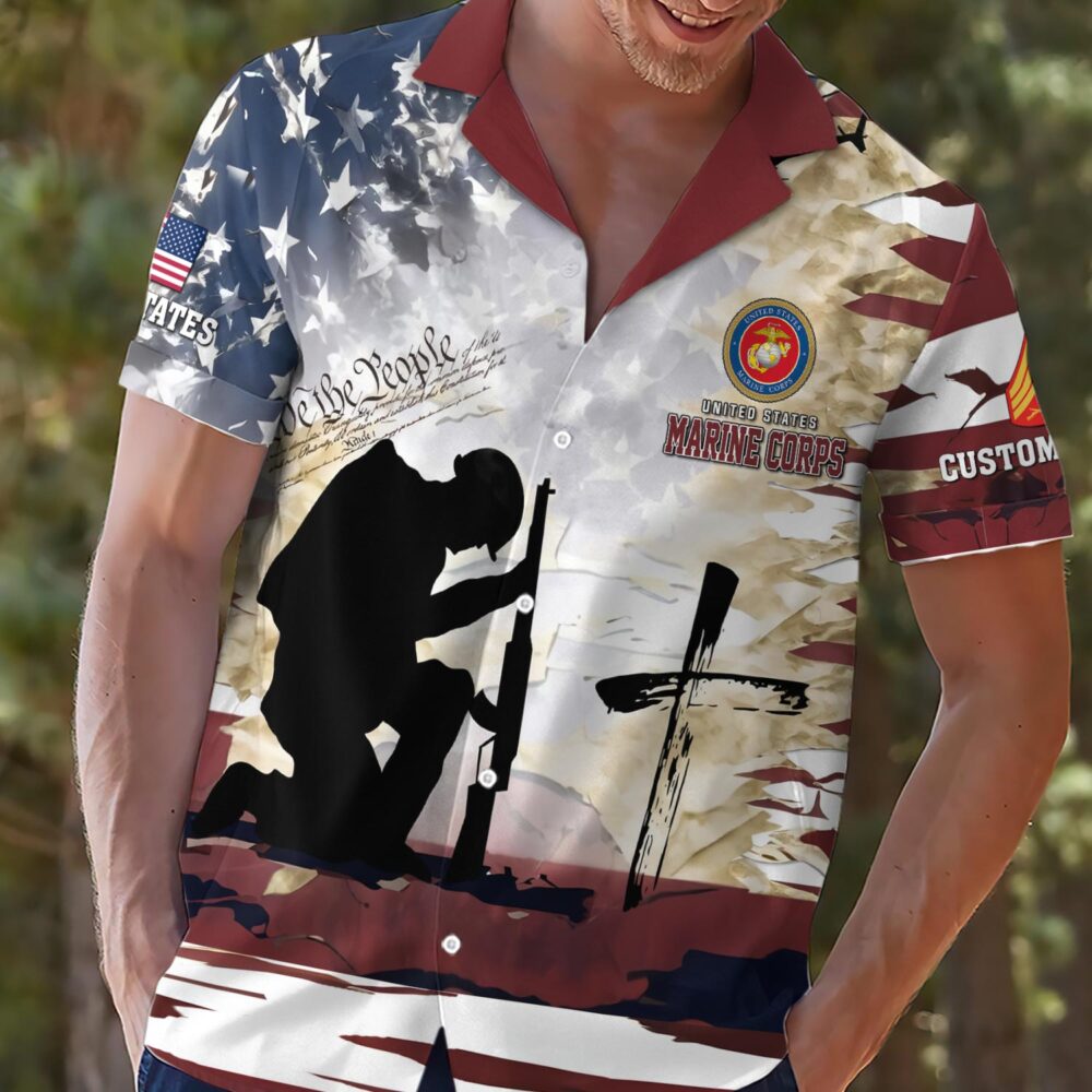 US Marine Corps, Always Remember, Never Forget - Hawaii Shirt - Image 2