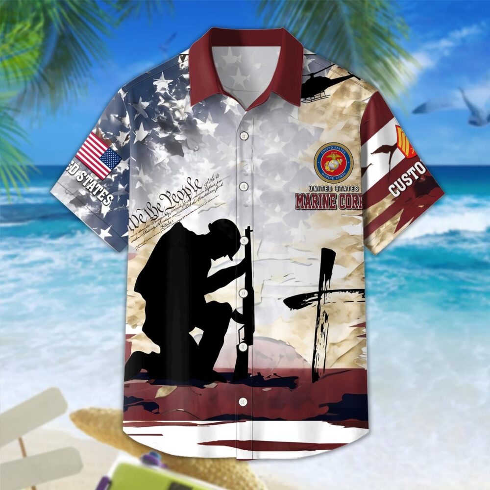 US Marine Corps, Always Remember, Never Forget - Hawaii Shirt - Image 3