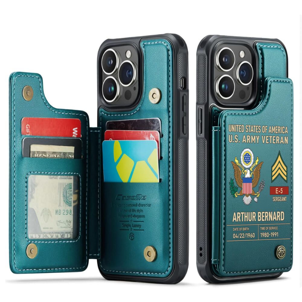 US Army, O 4 Army Major - Leather Flip Phone Case - Image 5