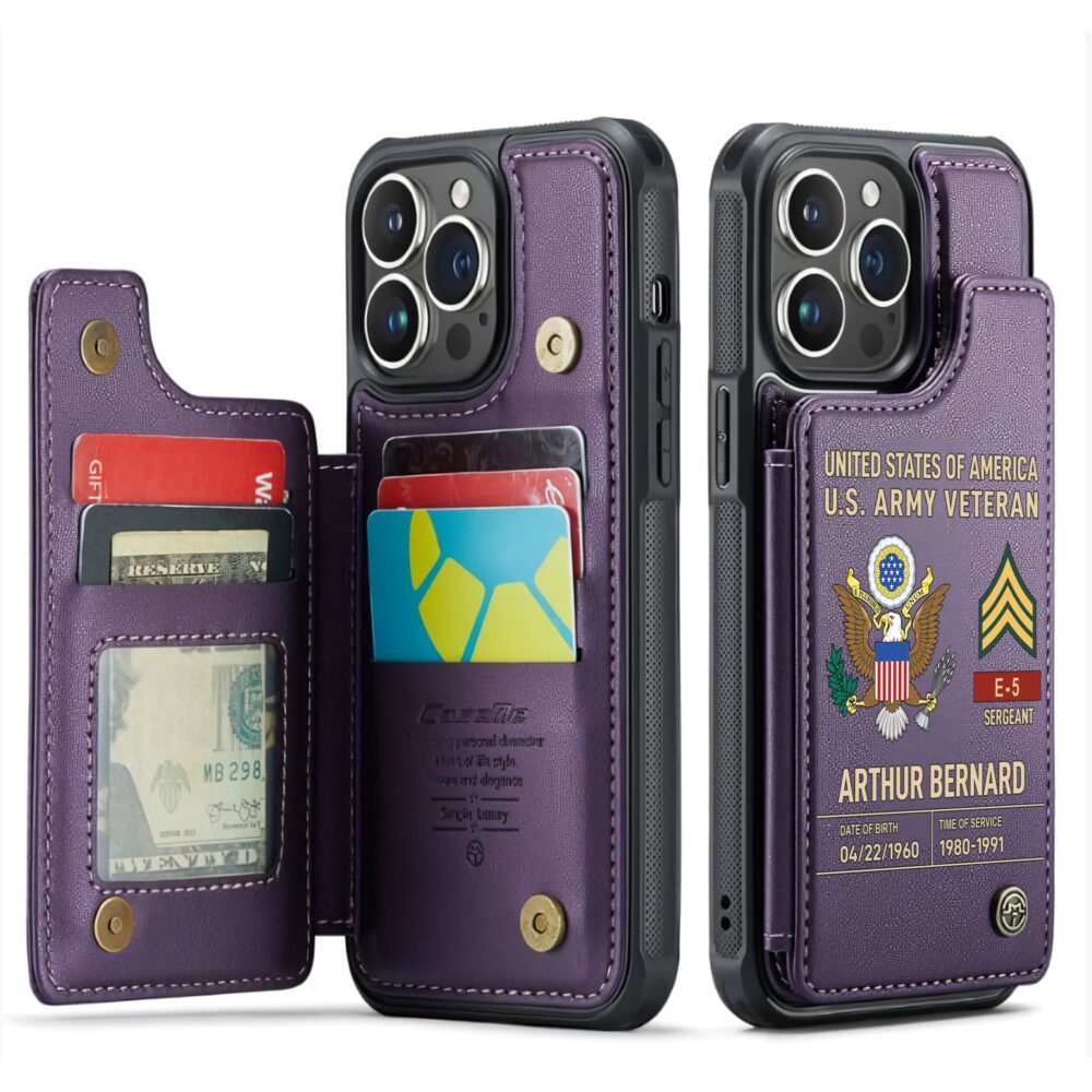 US Army, O 4 Army Major - Leather Flip Phone Case - Image 6