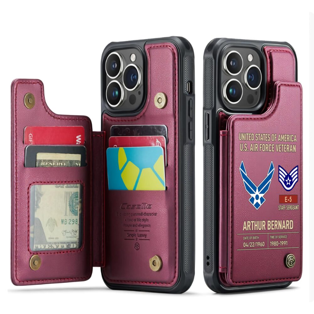 US Air Force , We Own The Sky - Leather Flip Phone Case - Image 4
