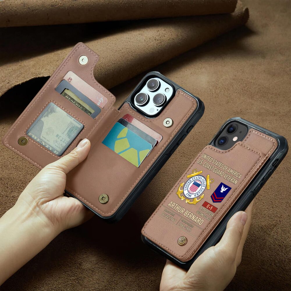 US Coast Guard, E 2 White - Leather Flip Phone Case - Image 2