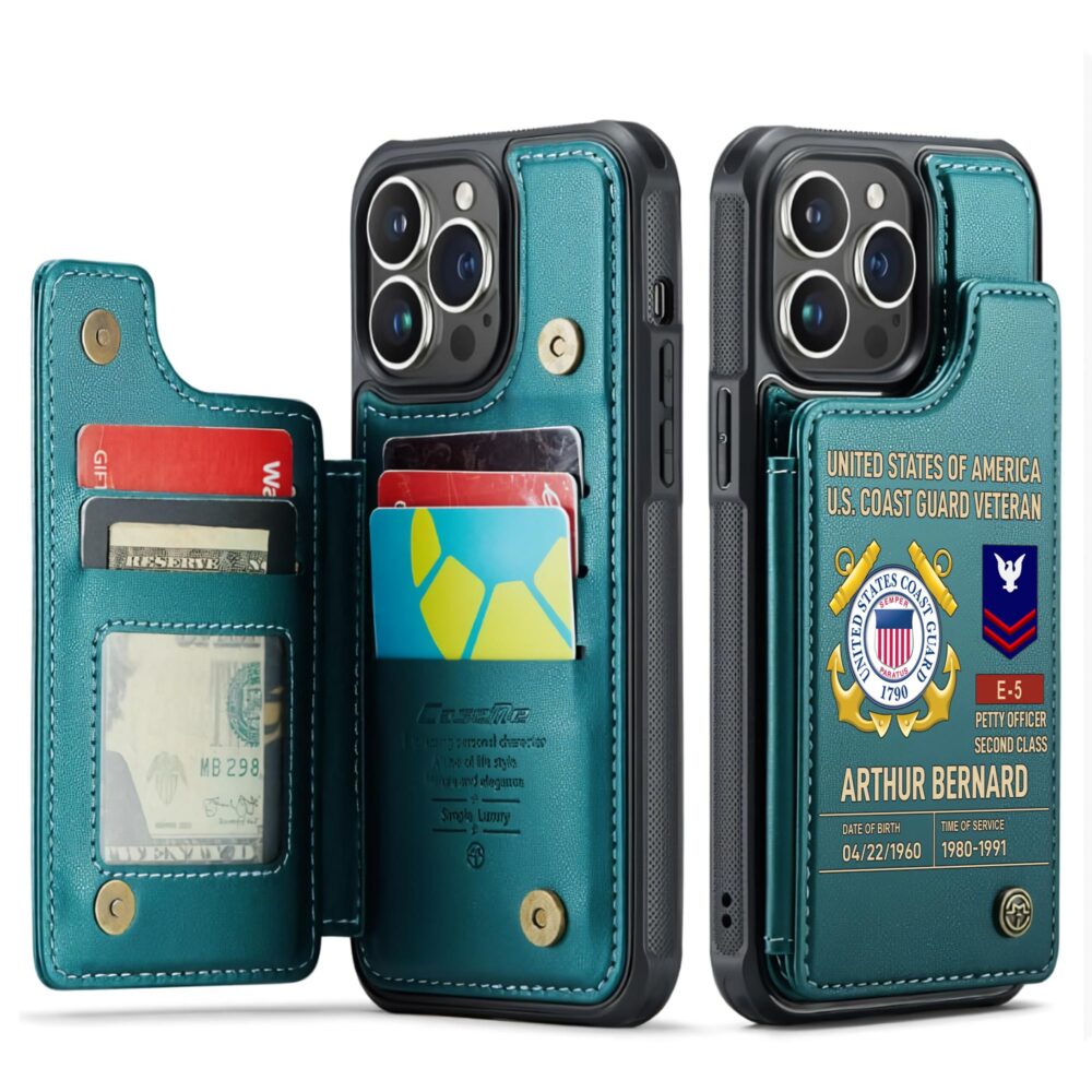US Coast Guard, E 2 White - Leather Flip Phone Case - Image 5