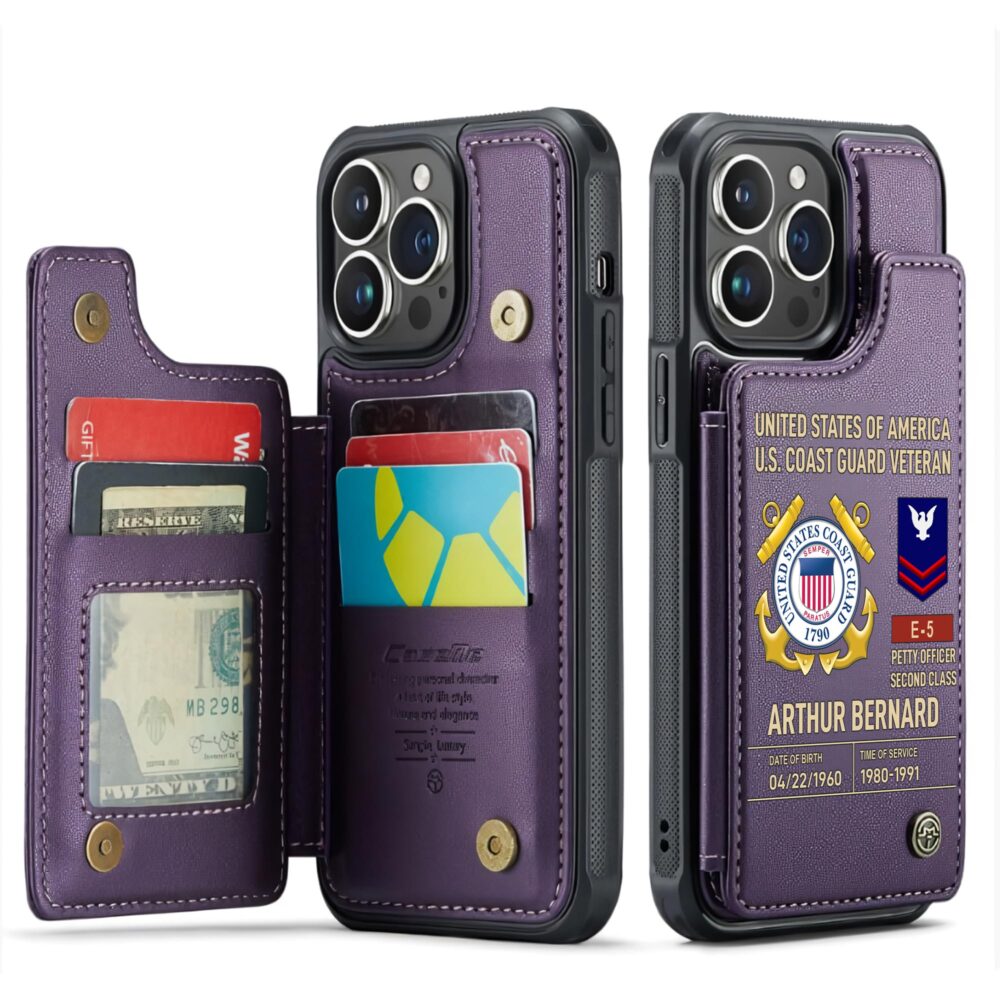 US Coast Guard, E 2 White - Leather Flip Phone Case - Image 6