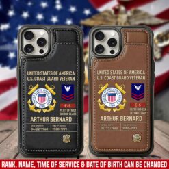 US Coast Guard, E 2 White - Leather Flip Phone Case
