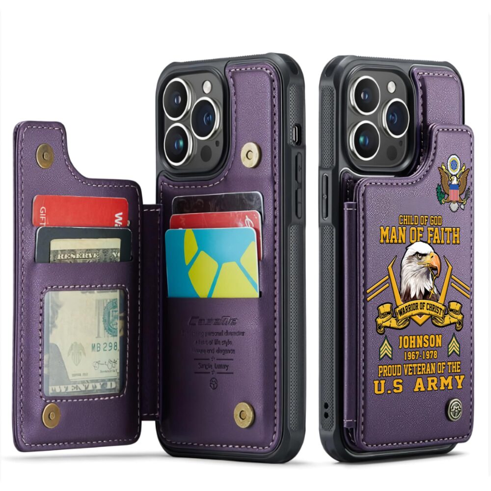 US Army, E 7 Army Master Specialist - Leather Flip Phone Case - Image 6