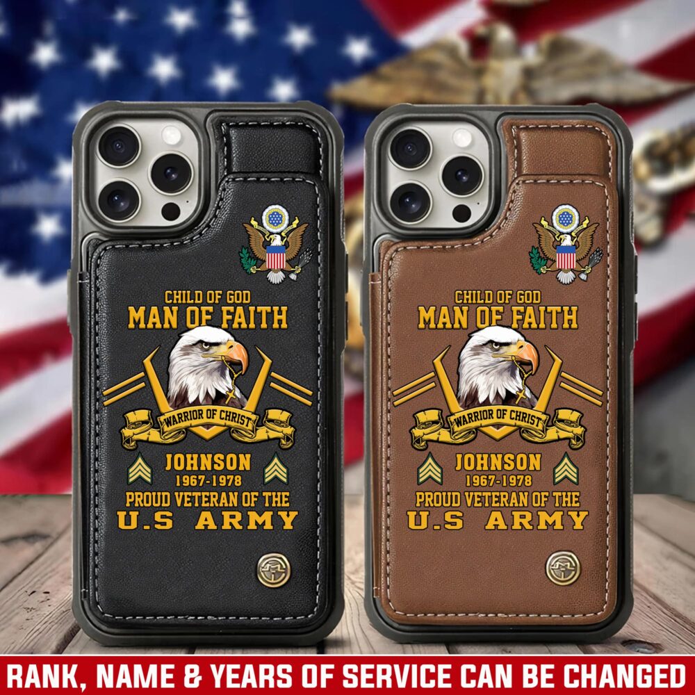 US Army, E 7 Army Master Specialist - Leather Flip Phone Case